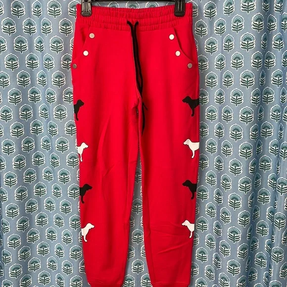 NWOT rare HTF PINK Victoria’s Secret red dog print joggers sweatpants size xs - Picture 4 of 13